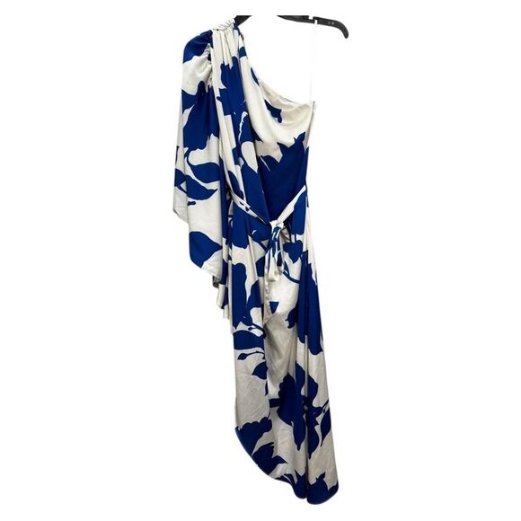 Hutch Anthropologie Floral One Shoulder Satin Maxi Dress Size 4 - Picture 6 of 10